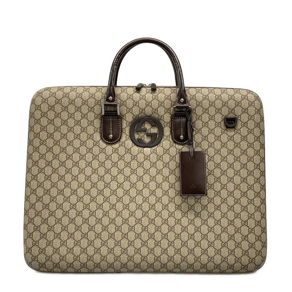 GUCCI GG Plus Supreme Interlocking GG Garment Case Dark Brown